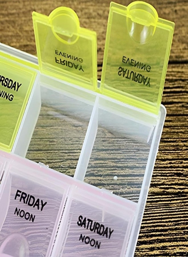 BEYOND BASIC Pill Box 7 Day Weekly Medicine Organizer | Daily Planner Portable Travel Container Holder for Vitamin | 28 Days or 4 Week Tablet or Medicine Box | Pill Organizer 4 Times A Day - Image 4